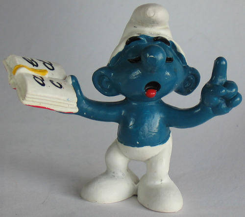 Teacher Smurf - SMURFS - PEYO - SCHLEICH - 1980 VINTAGE TOY