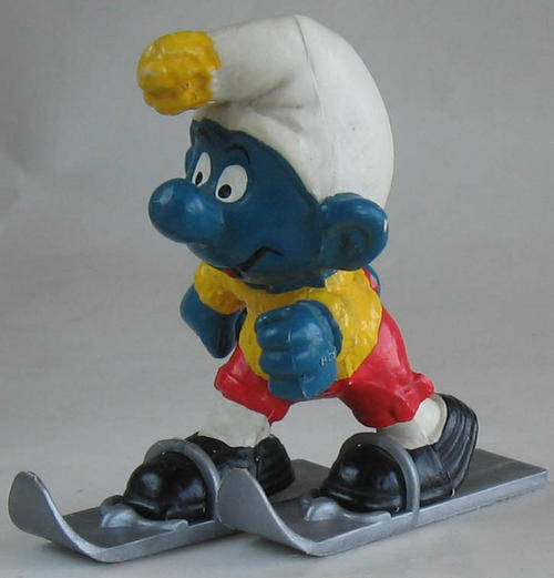 SKI SMURF 1978 - Smurfs Peyo Schleich vintage collectable toy FIGURE