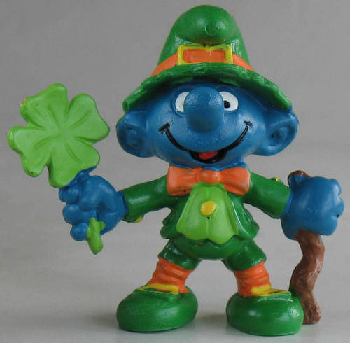 Leprechaun SMURF 1982 - IRISH SMURF  -  Smurfs Peyo Schleich vintage collectable toy FIGURE
