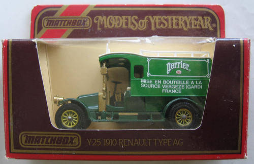 PERRIER Matchbox Lesney Models Of Yesteryear Y-25 1910 Renault Type AG 1986