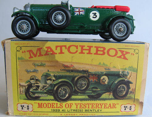 1964 MATCHBOX Lesney Models Of Yesteryear Y-5 1929 4.5 Litre "Blower" Bentley MADE IN ENGLAND