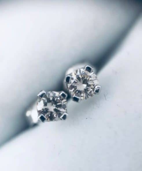 Solid White Gold Diamond Studs