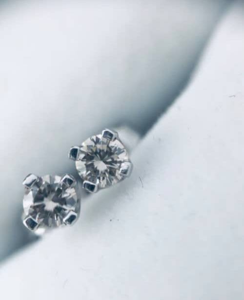 Solid White Gold Diamond Studs