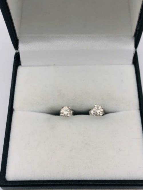 Solid White Gold Diamond Studs