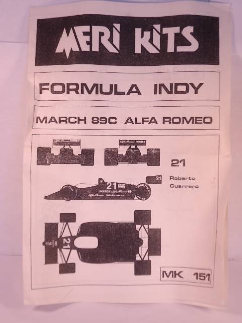 Meri Kits - Alfa Romeo - March 89C, Formula Cart 1989 - # MK 151 - Unbuilt White Metal Kit