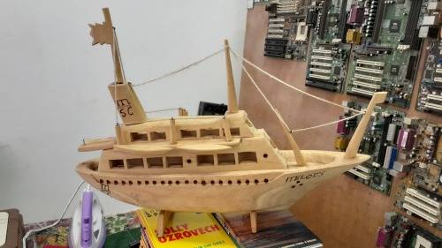 Hand Carved Wooden Cruise Ship `Melody`