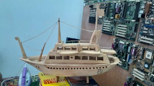 Hand Carved Wooden Cruise Ship `Melody`