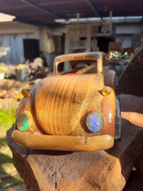 Hand carved Wooden Car - VW Beetle
