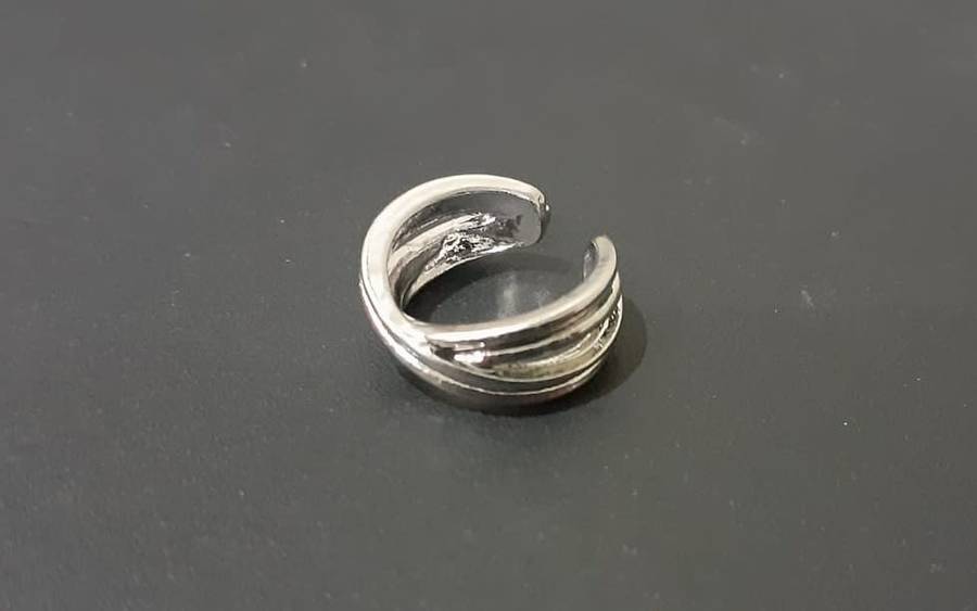 Ear Cuff - Silver Criss Cross, No Piercing Earring - Each