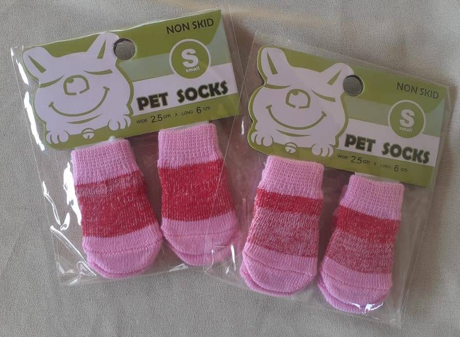 Non-skid Pet Socks - Small Red and Pink