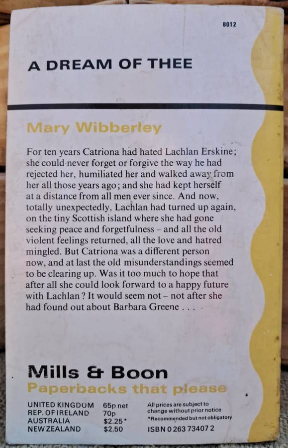 Mills and Boon - A dream of thee (1980)