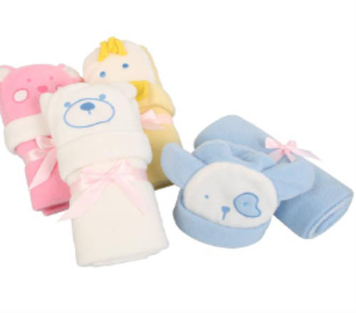 BLANKET POLAR-FLC W/BEANIE ASST 76X76cm