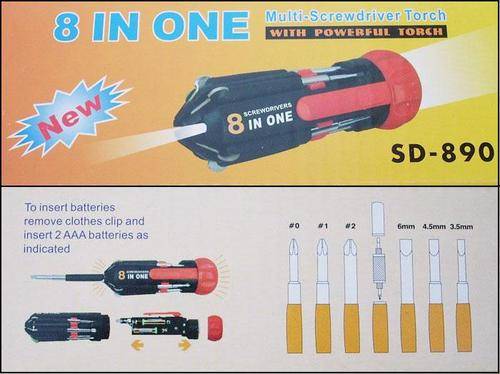 8 IN 1 MULTI-SCREWDRIVER TORCH A MUST HAVE FOR ALL!!!!!!!!!!!