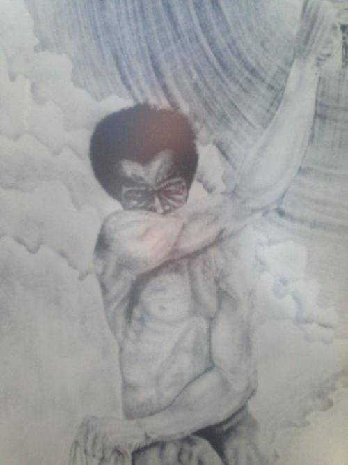HIGHLY COLLECTABLE FIKILE MAGADLELA SIGNED AND INSCRIBED LARGE PRINT (VALUE AT LEAST R1200)