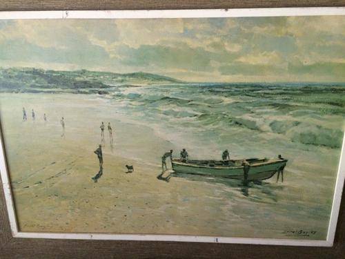 STUNNING!! ERROL BOYLEY (SA 1918 - 2007) REPRODUCTION, SKI BOAT BAY - RAMS GATE
