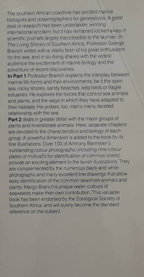 The Living Shores of Southern Africa - Author: Margo and George Branch