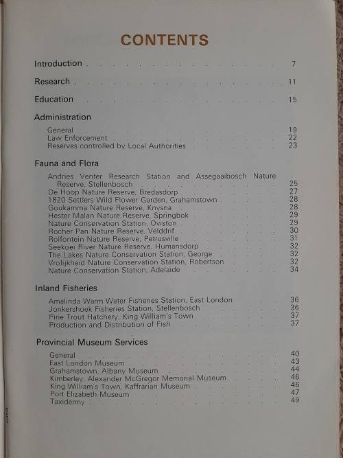 Cape Department of Nature Conservation Report No. 29 - Author/Director: Doughlas Hey