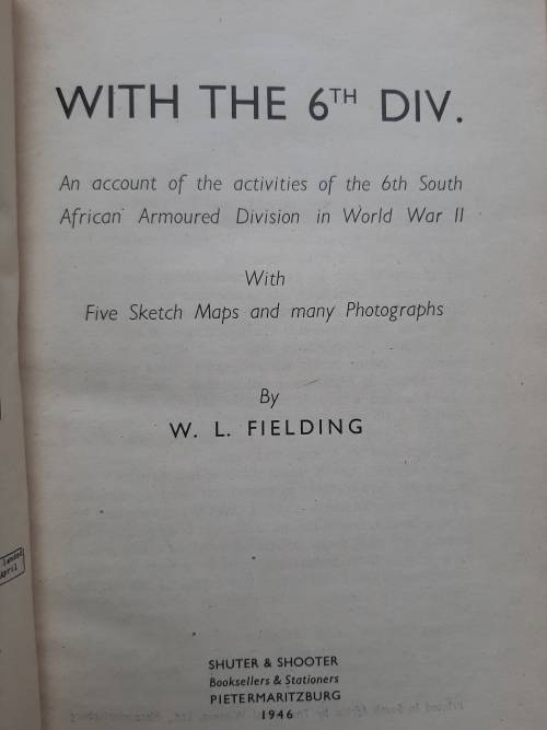With the 6th Div. - Author: W. L. Fielding