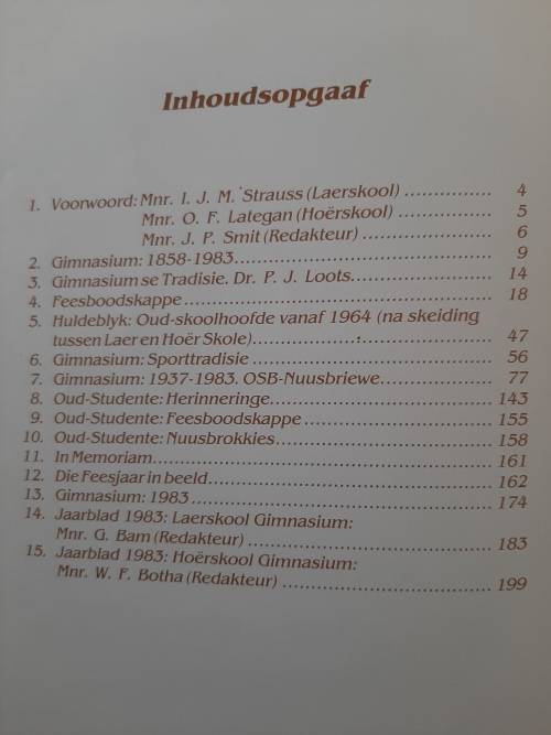 Gimnasium 1858-1983 - Editor: J P Smit