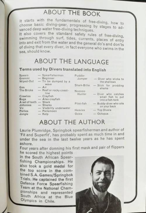 So you want to be a Skin Diver By Laurie Plumridge