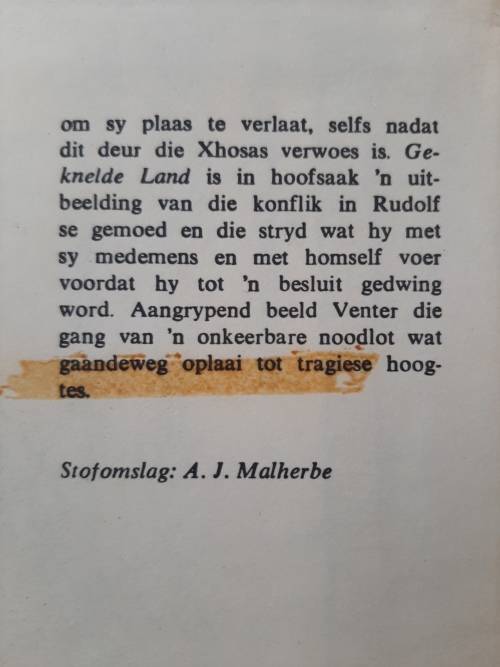 Geknelde Land By F.A. Venter