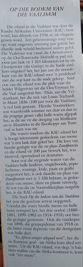 Op Die Bodem van Die Vaaldam by V.E. d`Assonville