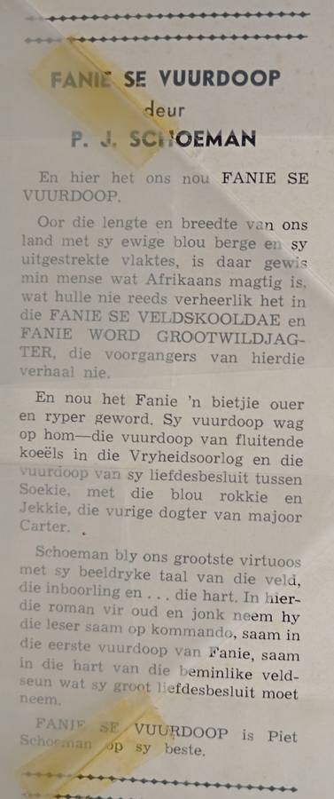 Fanie se vuurdoop by P.J. Schoeman