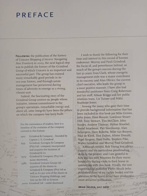 Grindrod: Charting New Horizons by Brian Ingpen