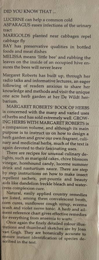 Growing Herbs with Margaret Roberts - Illustrated by Joan van Gogh