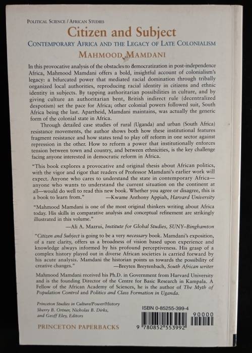 Citizen and Subject by Mahmood Mamdani