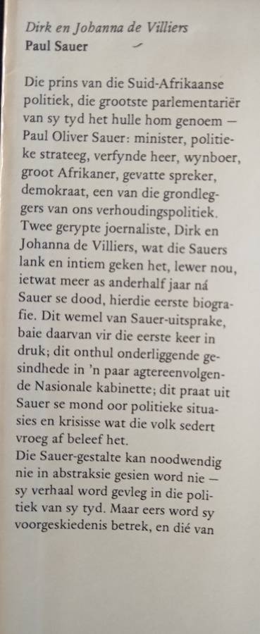 Paul Sauer by Dirk & Johanna de Villiers