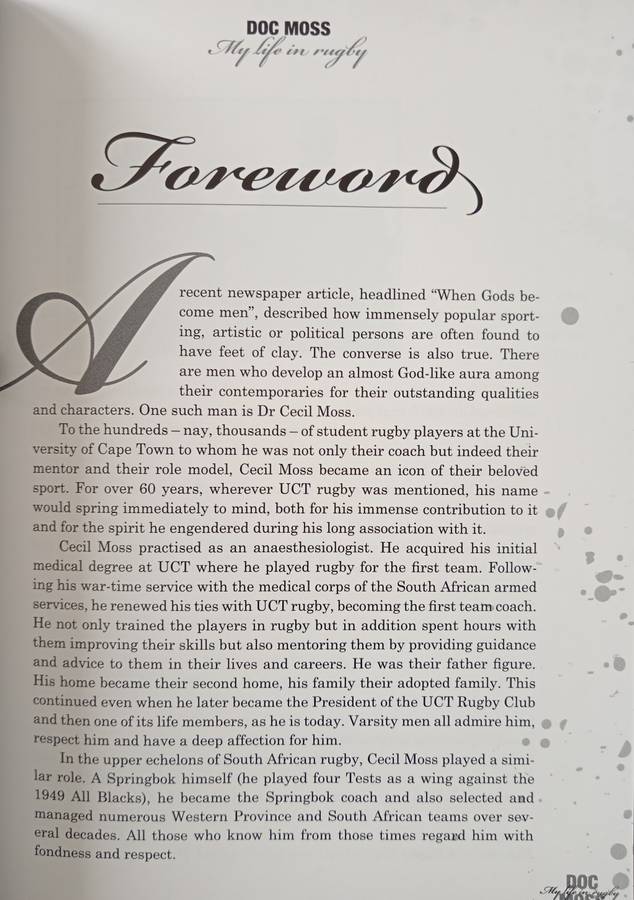 Doc Moss My Life in Rugby