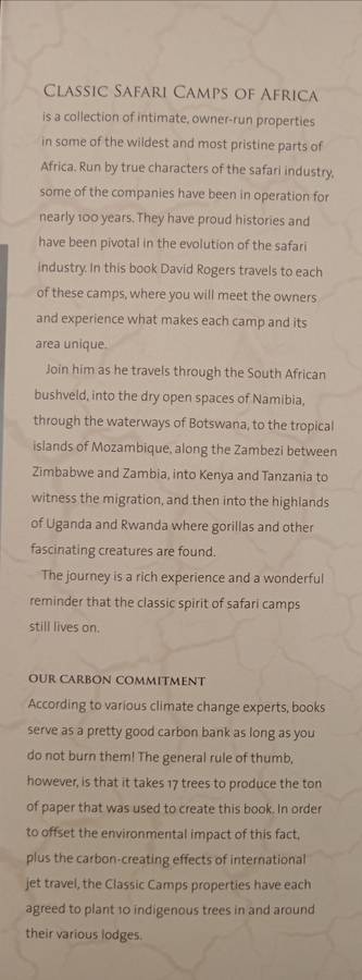 Classic Safari Camps of Africa by David Rogers