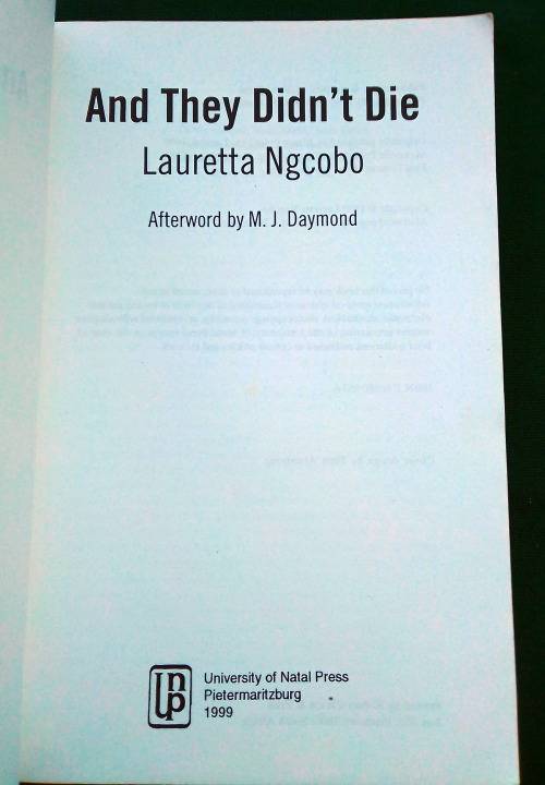And they didn`t Die by Lauretta Ngcobo