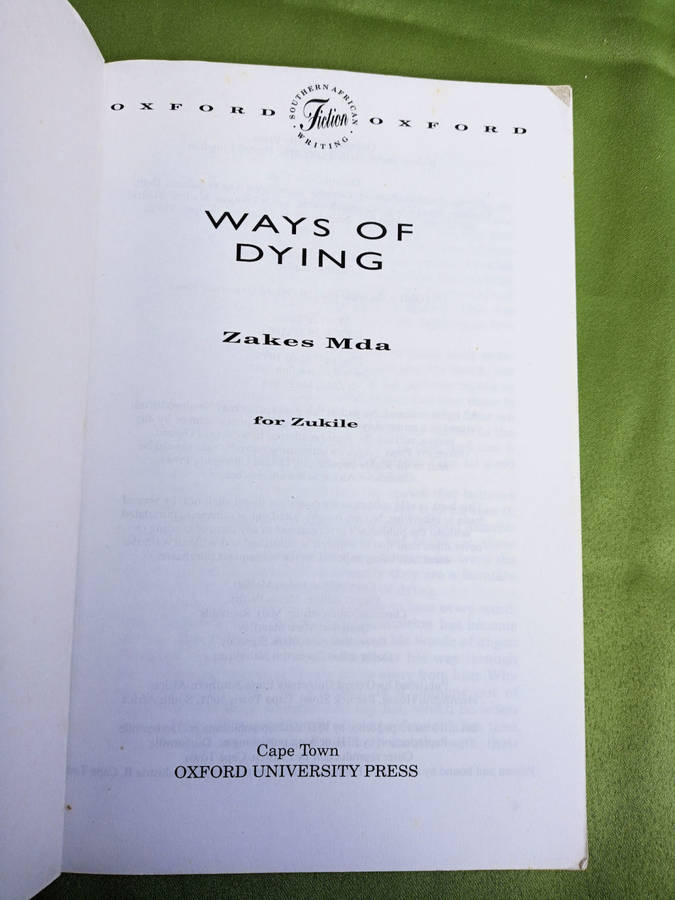 Ways of dying by Zakes Mda