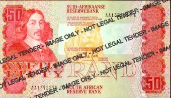 2 x Gerhard De Kock R50 Notes, UNC, Numerical
