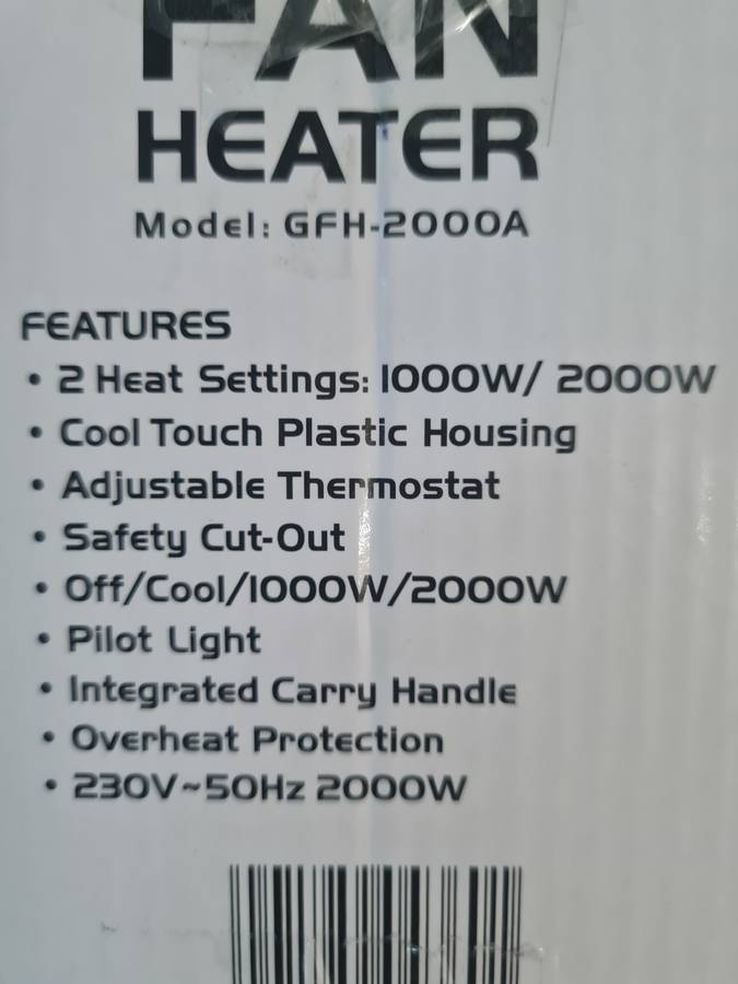 GOLDAIR GFH-2000 FAN HEATER