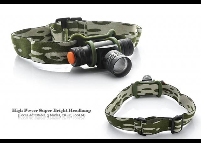 High Power Super Bright Headlamp (Focus Adjustable, 3 Modes, CREE, 230LM)