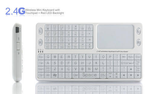 2.4G Wireless Mini Keyboard with Touchpad + Red LED Backlight  - G322