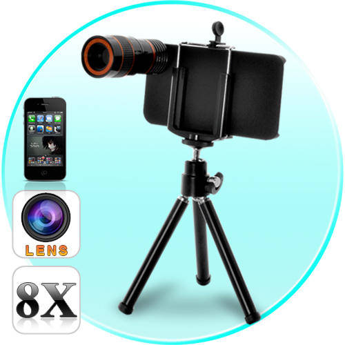 8X Zoom Optical Telescope Lens with Tripod For iPhone 4 - A104