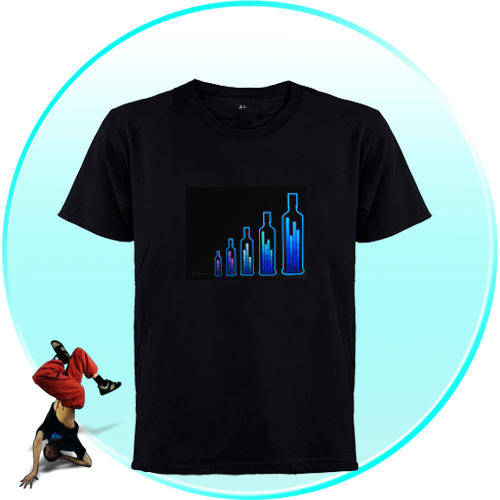 EL-Shirt - Sound Activated Light Shirt for Parties (Bottle-XL)
