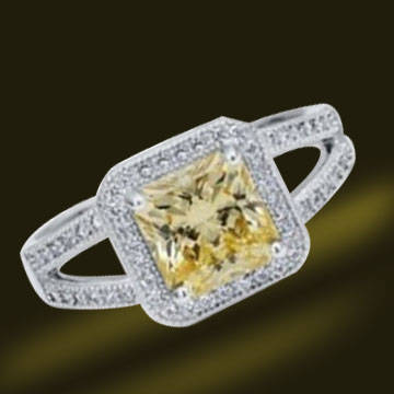 Sterling Silver CZ citrine ring