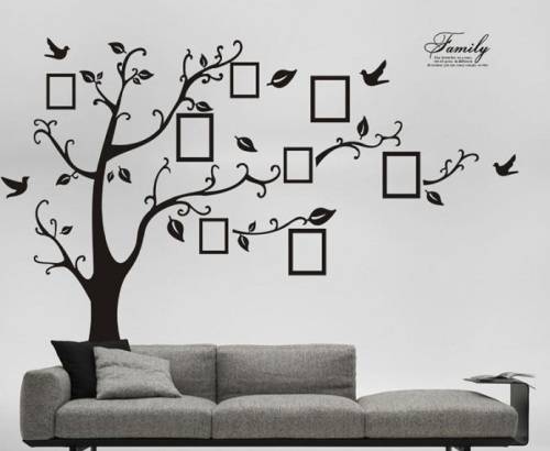 Family Picture Photo Frame Tree Wall Art Home Decor Black