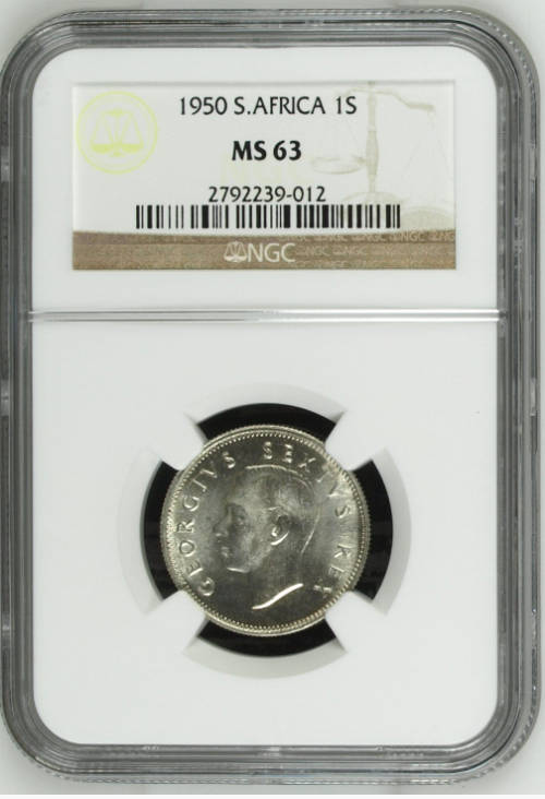 1950 1Shilling MS63 NGC graded stunning coin