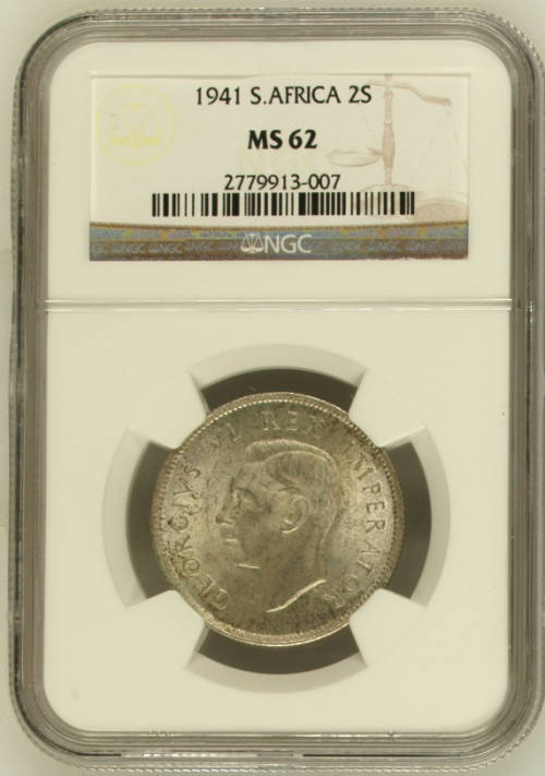 1941 2Shilling MS62 NGC graded stunning coin