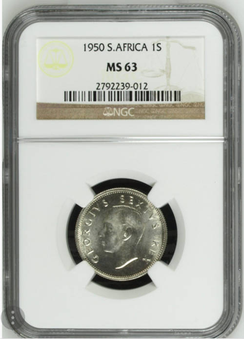 1950 1Shilling MS63 NGC graded stunning coin