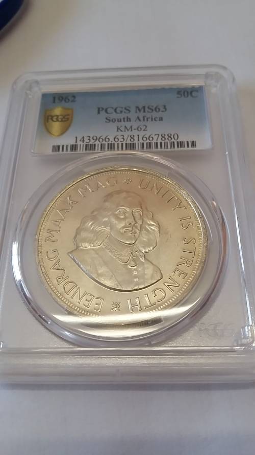 1962 PCGS GRADED MS63 50c