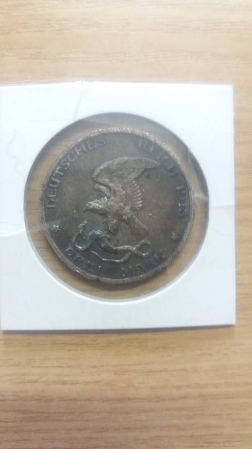 DEUTSCHES REICH 3 DREI  MARK 1913  - GERMANY IMPERIAL EMPIRE - Rare 90% Ag SILVER COIN