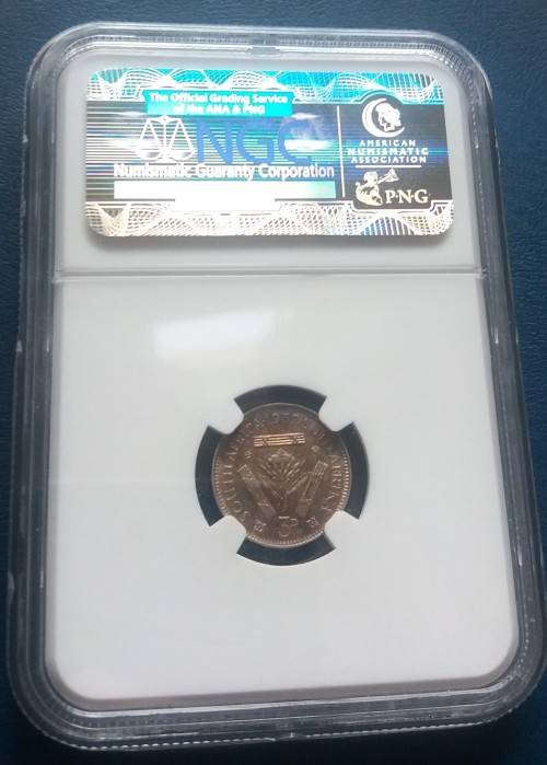 1932 Union of South Africa 3 Pence NGC Graded MS 62