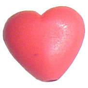 ABS Groovy Heart Beads 9x8x5mm in Psychadelic Red, sold individually